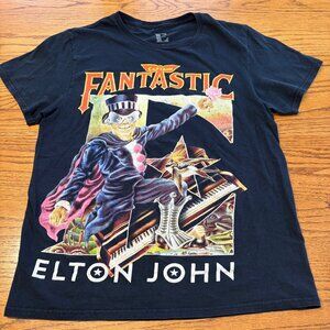 Elton John Captain Fantastic T-Shirt, Black Size Small